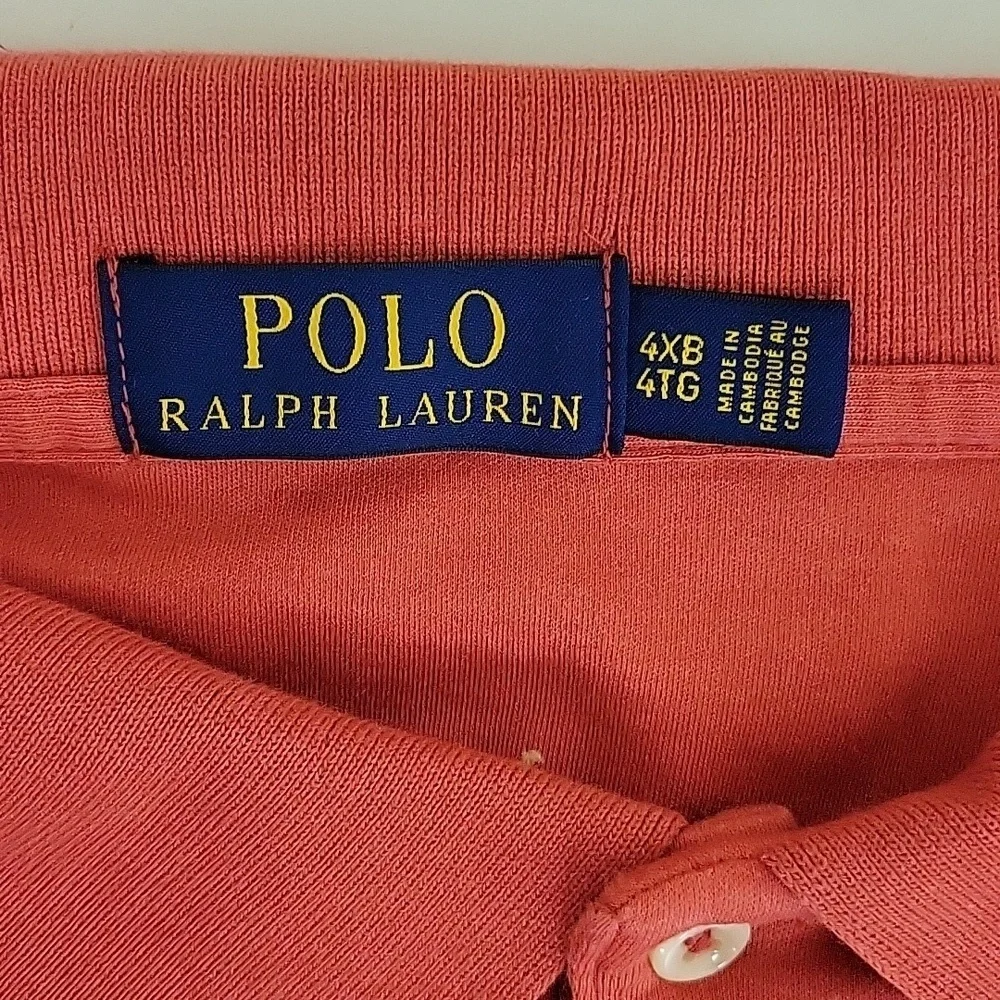 Polo Ralph Lauren 100% cotton 4XL red polo shirt